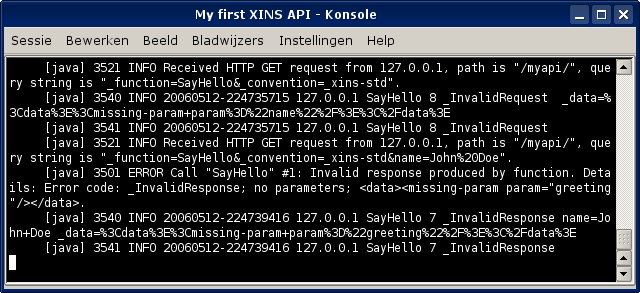 Screenshot of the console showing 2 requests